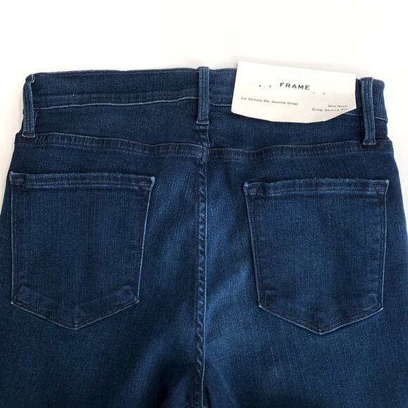 Frame Le Skinny de Jeanne Crop Frayed Hem Jeans Size 29 - Picture 6 of 8